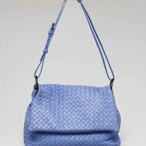 Bottega Veneta Lavender Intrecciato Woven Nappa Leather Flap Shoulder Bag